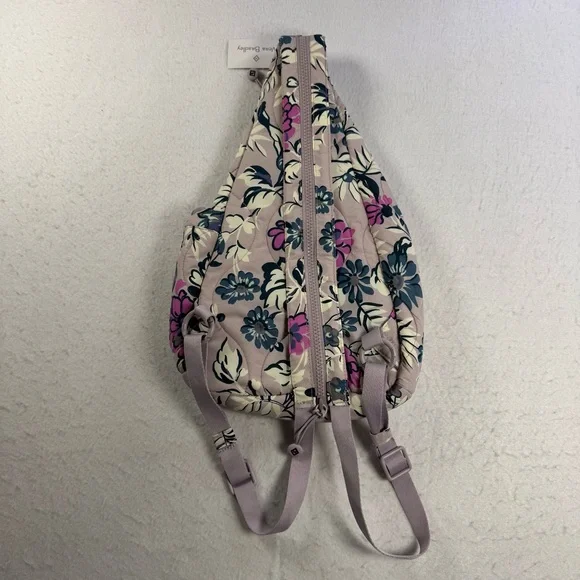 Vera Bradley Featherweight Sling Backpack Fresh Cut Floral Lavender NWT - Picture 4 of 6